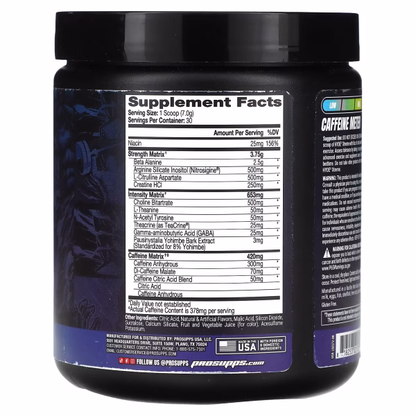 Second image of ProSupps, Hyde Xtreme, Hard-Hitting Energy Pre Workout, 7.4 oz (210 g)